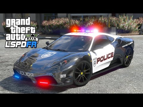 GTA 5 Mods - My Police Ferrari is on FIRE!! (LSPDFR Gameplay)