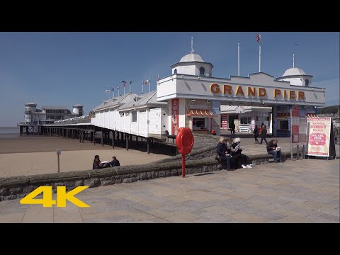 Weston-super-Mare Walk: Town Centre & Beach【4K】