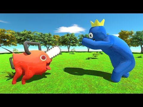 Pochita vs Rainbow Friends Blue - Animal Revolt Battle Simulator