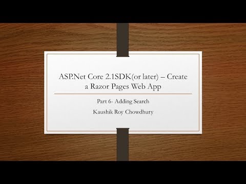 Part 6 Razor Web App in ASP Net Core Adding Search Functionality to Page