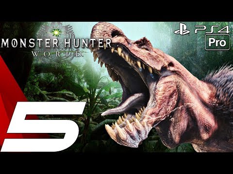 Monster Hunter World - Gameplay Walkthrough Part 5 - Anjanath Hunt & Bauble Cactus (PS4 PRO)
