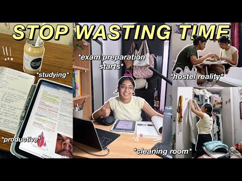 i wasted time so let's be productive!✏️ exam preparation starts, deep cleaning, *hostel exposed*🧐