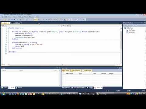 Visual Basic VB.Net Function Tutorial - Hello World