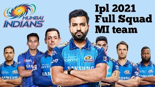 Vivo IPL 2021 Mumbai Indians team final squad ll MI players list 2021 ll MI final squad 2021 ll
