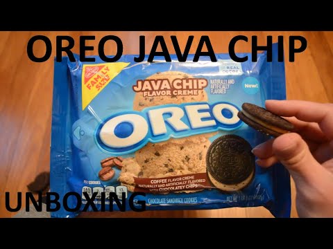 Unboxing Oreo Java Chip Flavor Creme Filled Chocolate Sandwich Cookies Family Size Pack