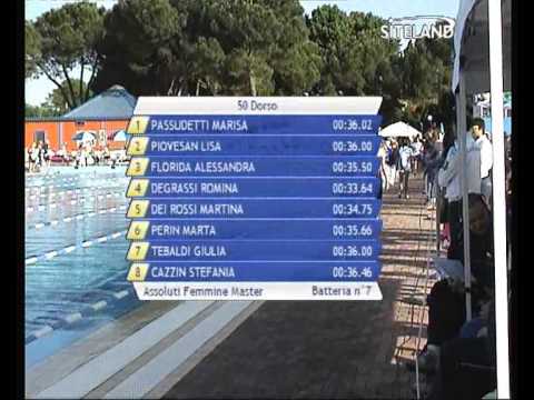 Serie 1 dei 50 Dorso  Assoluti Femmine Master - 13 Memorial Andrea Bettiol