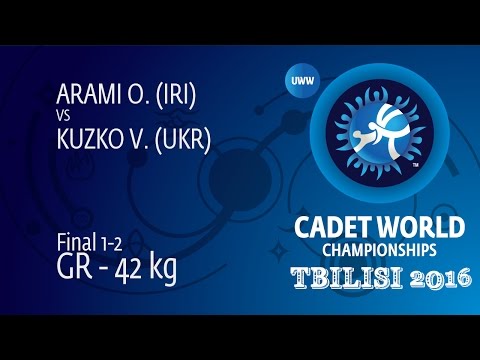 GOLD GR - 42 kg: O. ARAMI (IRI) df. V. KUZKO (UKR), 2-1