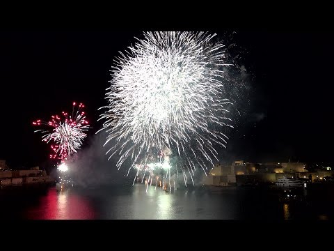 Malta Valletta Pt.06 - the finale of international fireworks festival 2017 with music from Händel