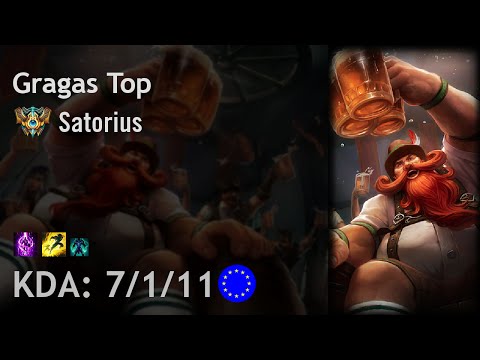 Gragas Top vs Riven - Satorius - EUW Challenger Patch 6.18