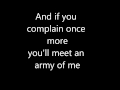 BJÖRK-ARMY OF ME LYRICS