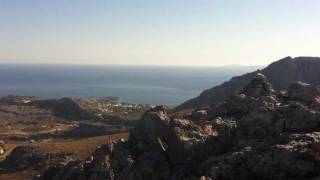 preview picture of video 'Lindos, Rhodes, 360' panorama from summit of Mount Krana high above Lindos, 31st July 2011.'