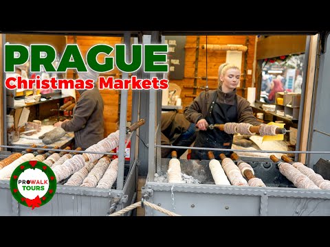 Prague Christmas Markets Walking Tour - 4K 60fps with Captions