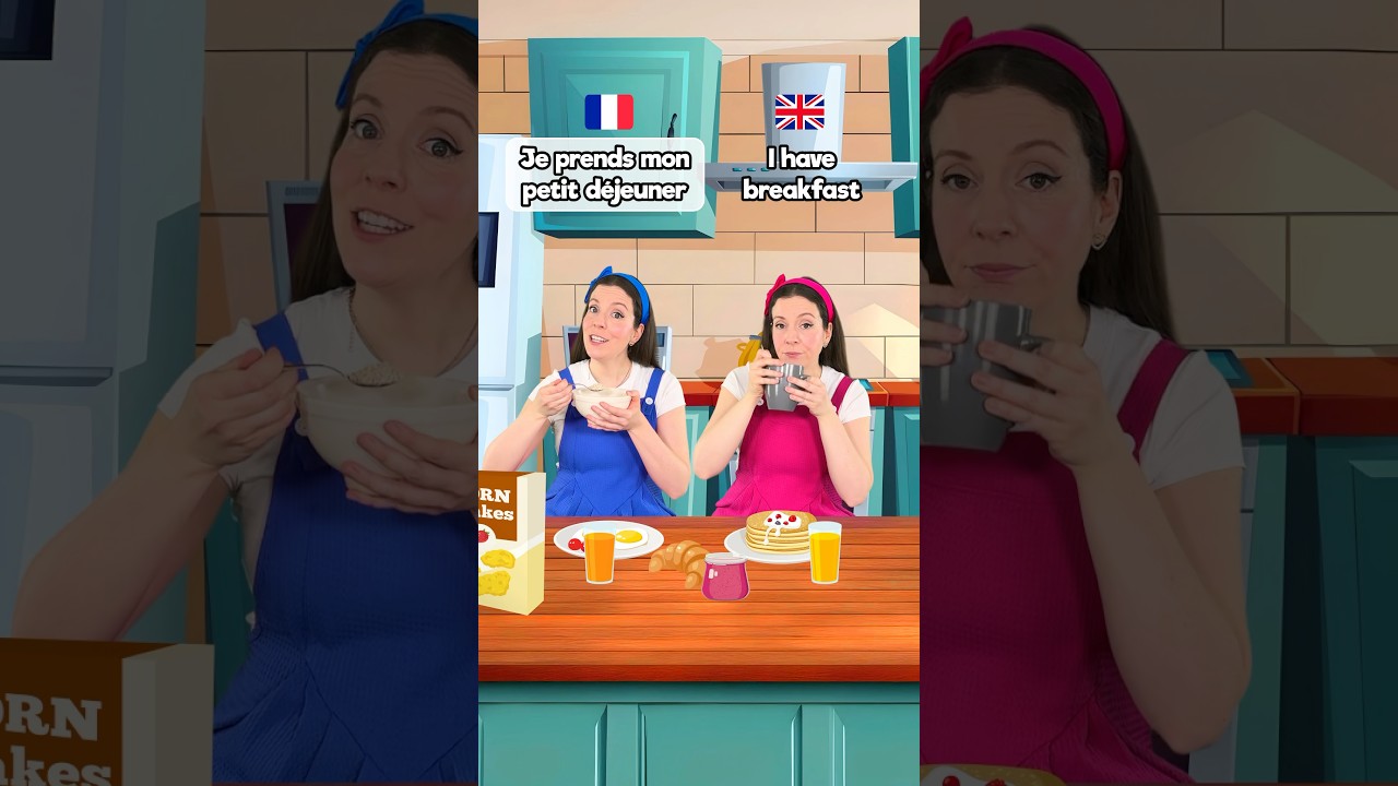 Les habitudes du matin/ Morning routine actions vocabulary🇲🇫🇬🇧 #learning #french #english #kids