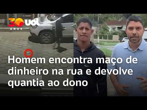 Homem acha salário perdido em praça, busca dono e devolve quantia no ES