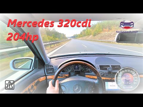Mercedes-Benz E-Class W211 320cdi Acceleration and Top speed on Autobahn