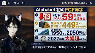【AIニュース 7/24】広がるAIに現実が追う ─ ChatGPT健康を全米へ／Alphabet上場後初の赤字／AIキルスイッチ法案