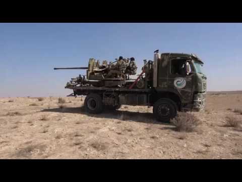 استهداف ارتال قوات النظام على طريق أثريا في ريف حلب بواسطة مدفع 57 من قبل حركة بيان