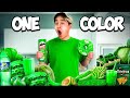 Eating Only ONE Color Of Food For 24 Hours Green