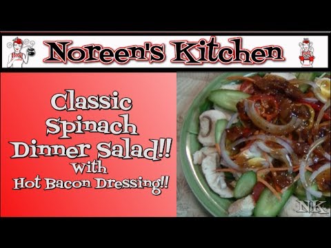 Classic Spinach Dinner Salad with Hot Bacon Dressing