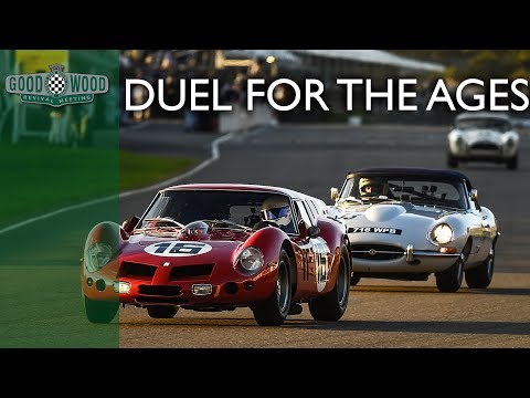 Unique Ferrari 250 Breadvan and E-type in dramatic battle