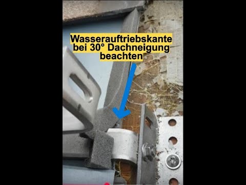 Marzari Solar PV Metalldachplatte Blechziegel, Fehler beim Einbau, Wasserauftriebskante, Tipps