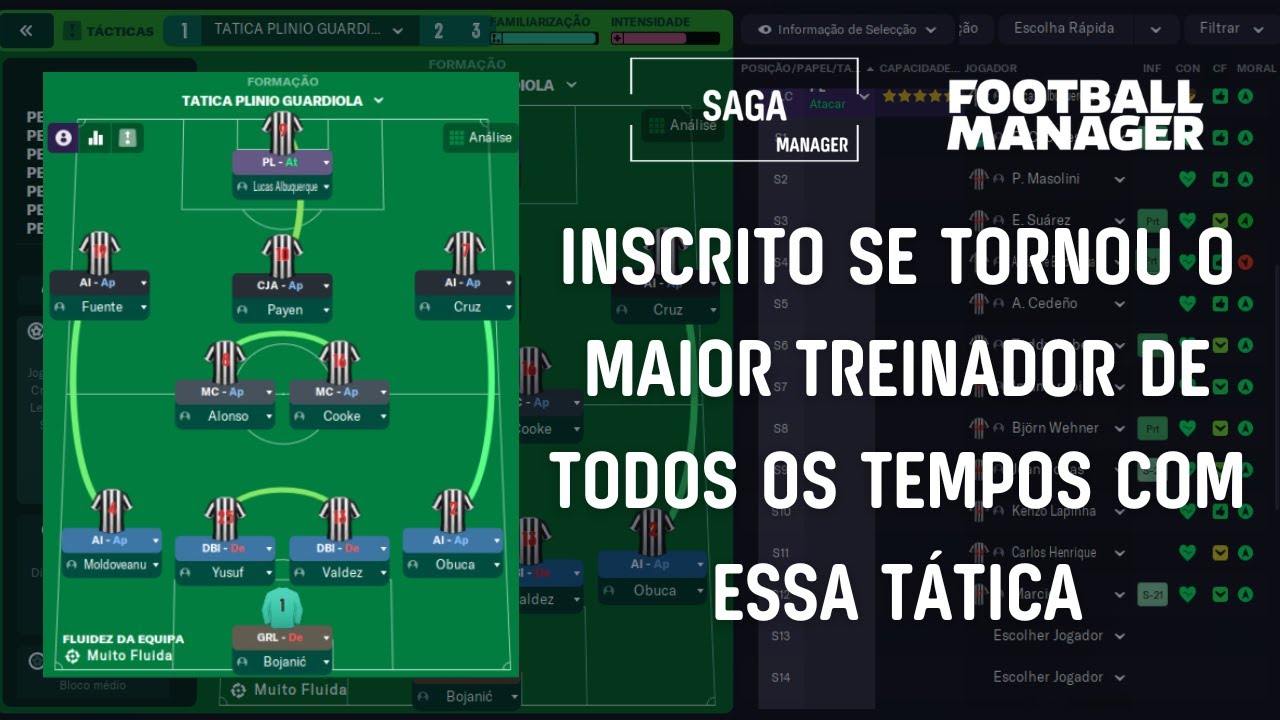 Analisando o save e a tática do inscrito que se tornou o melhor treinador de todos os tempos