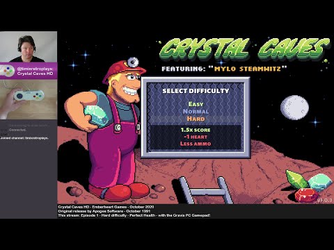 Crystal Caves HD - Episode 1, Hard difficulty, perfect health - with a Gravis PC Gamepad!