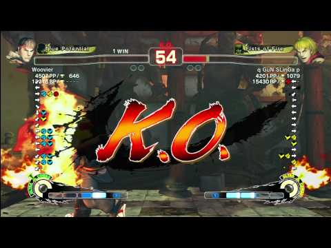 [Ryu] Woovier vs q Gun SlinGa p [Ken] SSF4 Arcade Edition