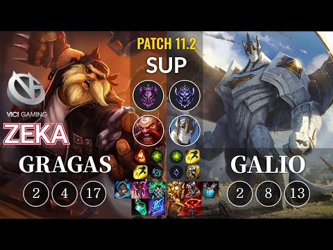 VG Zeka Gragas vs Galio Sup - KR Patch 11.2