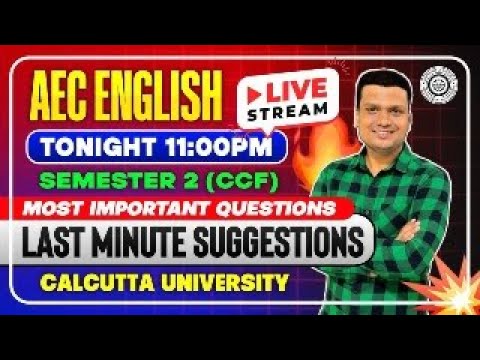 LIVE| 2025 AEC English Exam Question Discussion |Semester 2 |Calcutta University