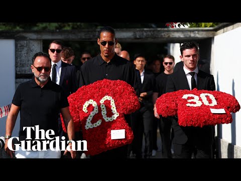 Liverpool players join mourners in Portugal for Diogo Jota’s funeral