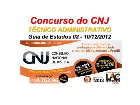 Concurso do CNJ 2013 - Guia de Estudos 02 - Técnico Administrativo
