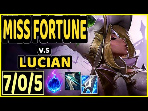WHITEKNIGHT (MISS FORTUNE) vs LUCIAN - QUADRAKILL 7/0/5 KDA BOTTOM ADC GAMEPLAY - EUW DIAMOND