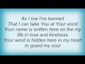Avalon - Take You At Your Word Lyrics