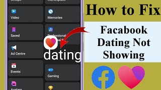 How To Fix Facebook Dating Not Showing (New Update) 2023 | Fix Facebook Dating Unavailable