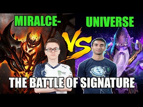 THE BATTLE OF SIGNATURE - Miracle-[Shadow Fiend] feat. Gh[Tusk] vs Universe[Dark Seer] - Dota 2