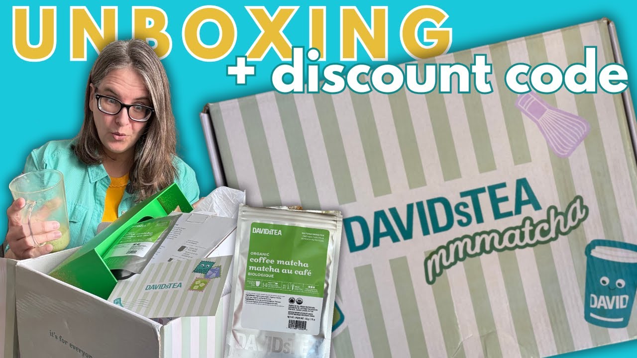 DAVIDsTEA matcha unboxing PLUS discount code for YOU! And we make: Organic Coffee Matcha!