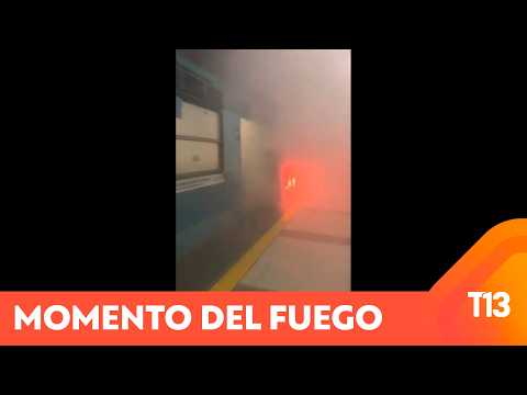 Alerta T13 | Momento exacto en el que vagón de Metro se incendia
