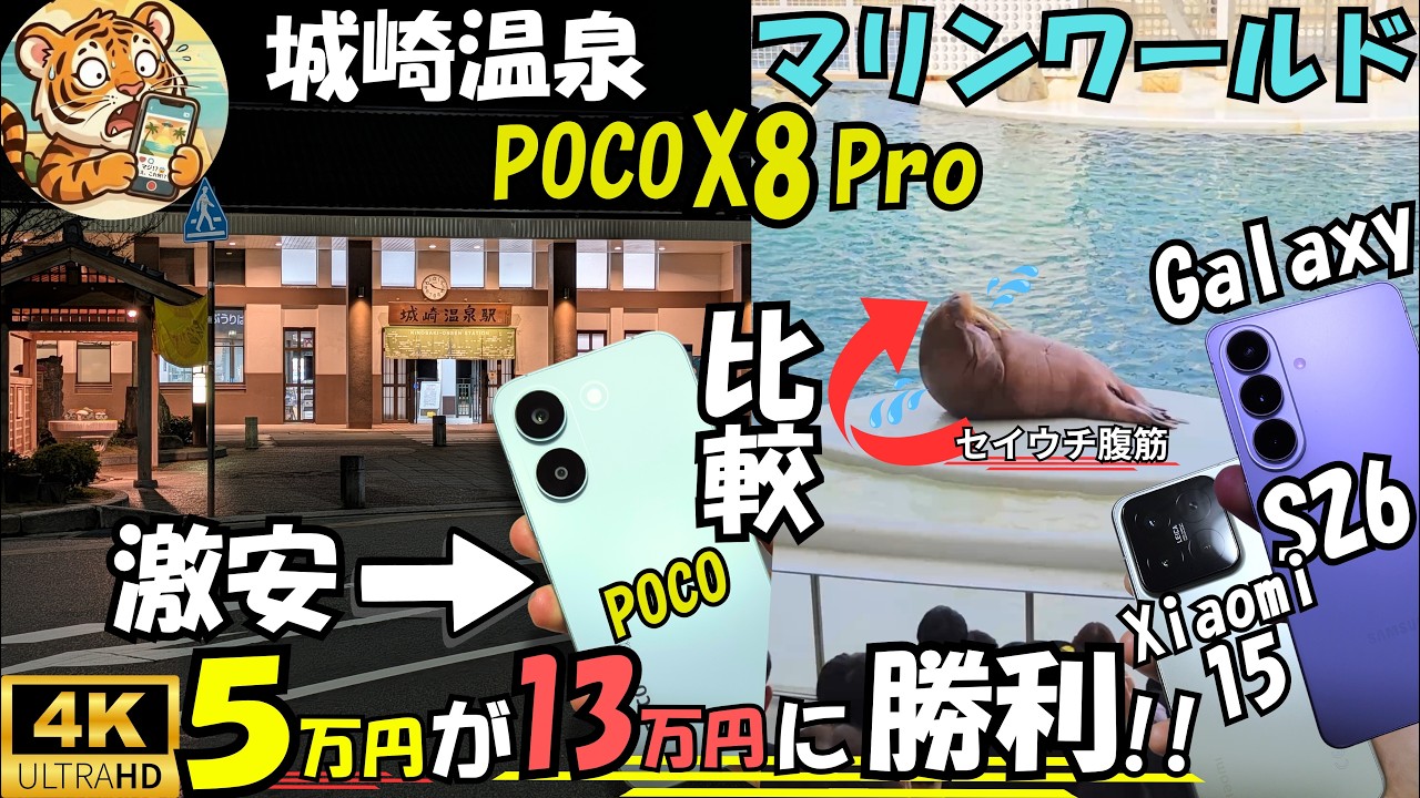 POCO X8 Pro vs Galaxy S26 / Xiaomi 15【比較レビュー】カメラ(城崎マリンワールド 城崎温泉)#2
