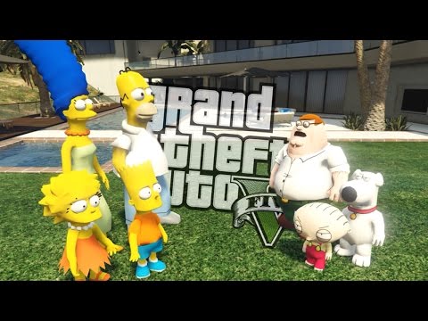 GTA 5 Mods - THE SIMPSONS VS FAMILY GUY MOD (GTA 5 Mods Gameplay)