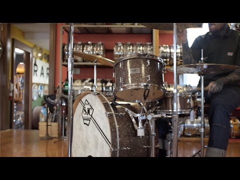 SJC Custom Drum Kit in Ginger Glass Glitter 12x26 14x16 8x12