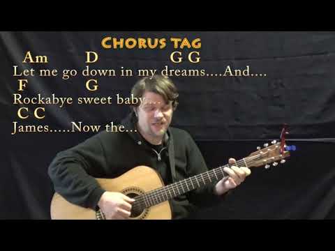 Sweet Baby James (James Taylor) Fingerstyle Guitar Cover Lesson in C with Chords/Lyrics