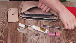 Чарівний жіночий клатч із натуральної зернистої шкіри Grande Pelle 11698 пудровий