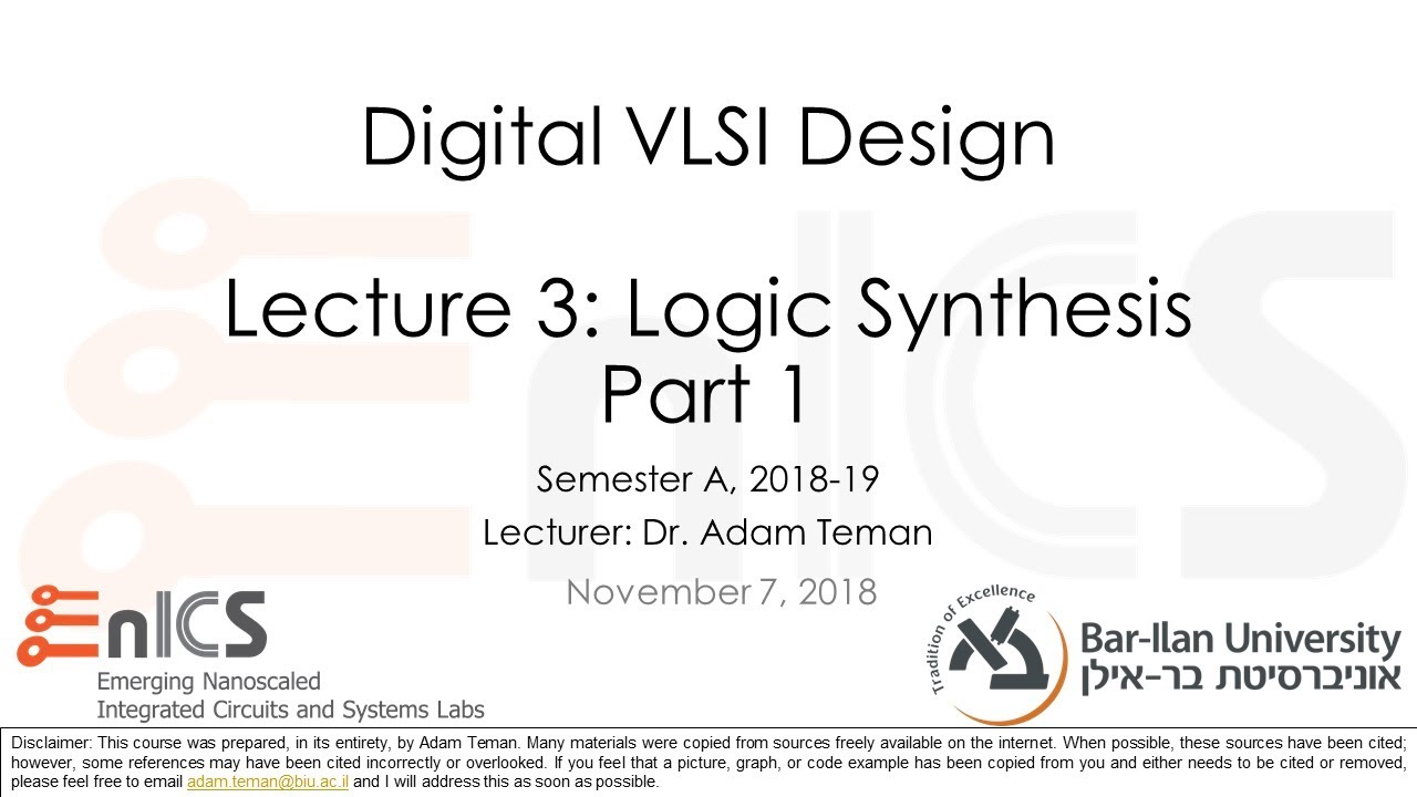 DVD - Lecture 3: Logic Synthesis - Part 1