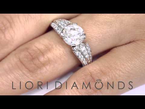 ER- 0339 - 2.56 Carat G-SI2 Certified Natural Round Diamond Engagement Ring 18k White Gold