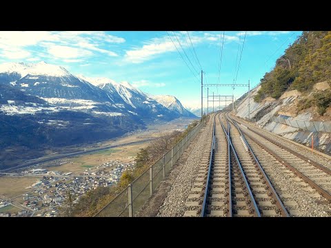★ 4K 1x🎥 🇨🇭Brig - Kandersteg - Basel Cab ride during winter [02.2020]