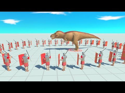 Roman Warrior vs All Dinosaurs and Wild Animals | Animal Revolt Battle Simulator