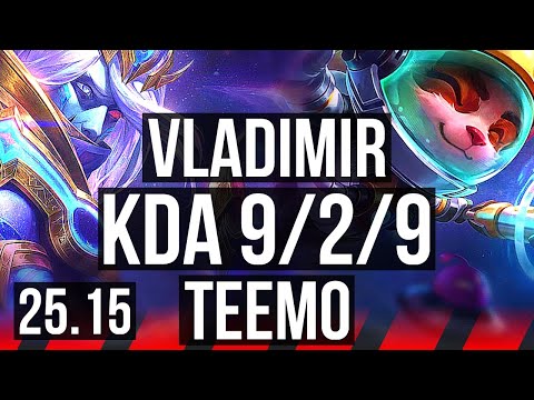 VLADIMIR vs TEEMO (TOP) | Dominating | KR Diamond | 25.15