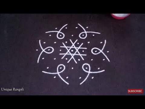 Neli kolam with 7*4 dots | Easy Chikku muggu | Tippudu muggu | Sikku kolam | Kolangal|Unique Rangoli