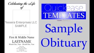Do It Yourself Obituary Tutorial (Quickease Templates)